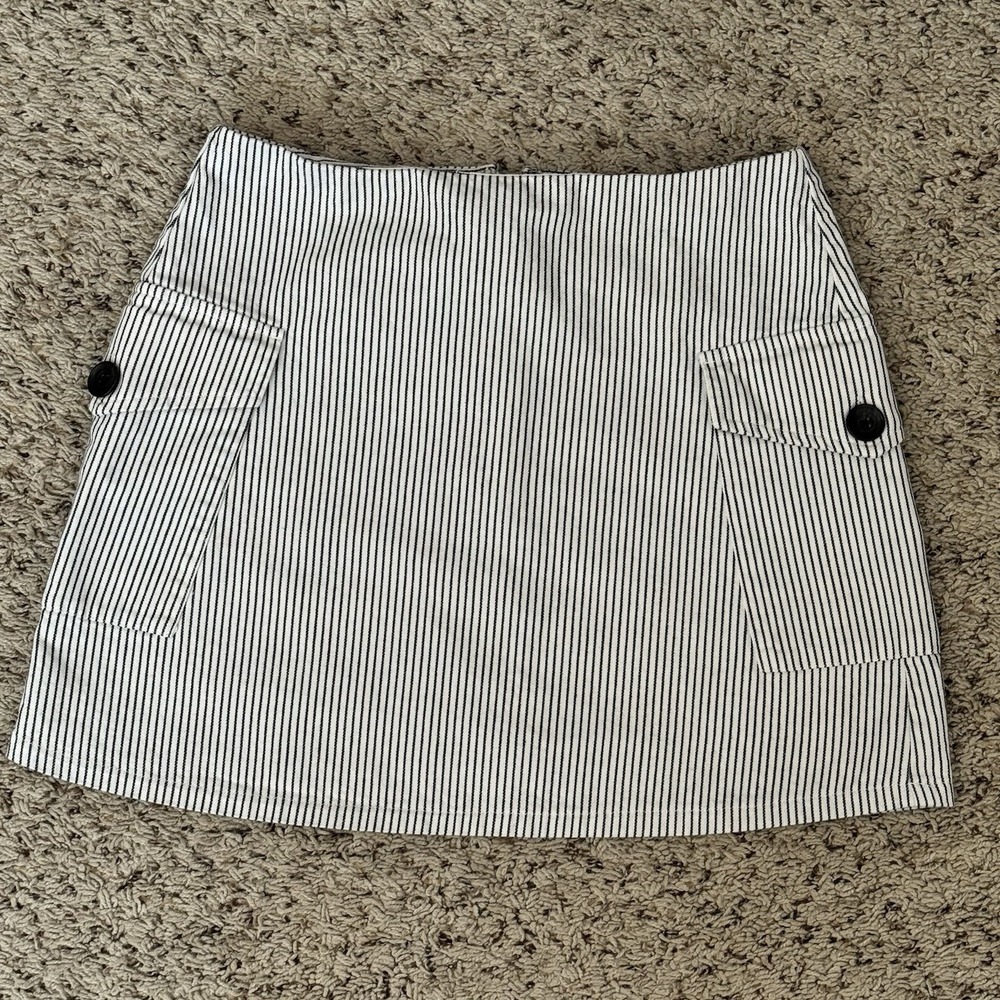 Nordstrom BP Striped Mini Skirt with Front Slit Woman's‎ Small